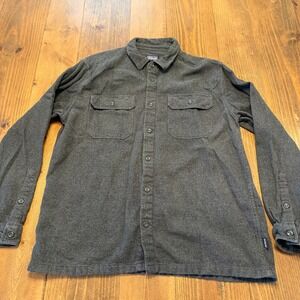 Patagonia Shirt Mens Large Gray Long Sleeved Fjord Flannel Heavy Organic 53947